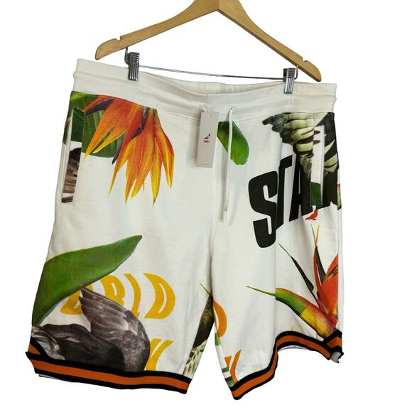 Staple Pigeon Men's Sweatshorts Hawaiian Flower Multicolor XXXL - Picture 1 of 12
